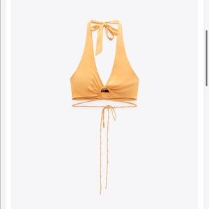 Zara Linen Blend Tie Crop Top